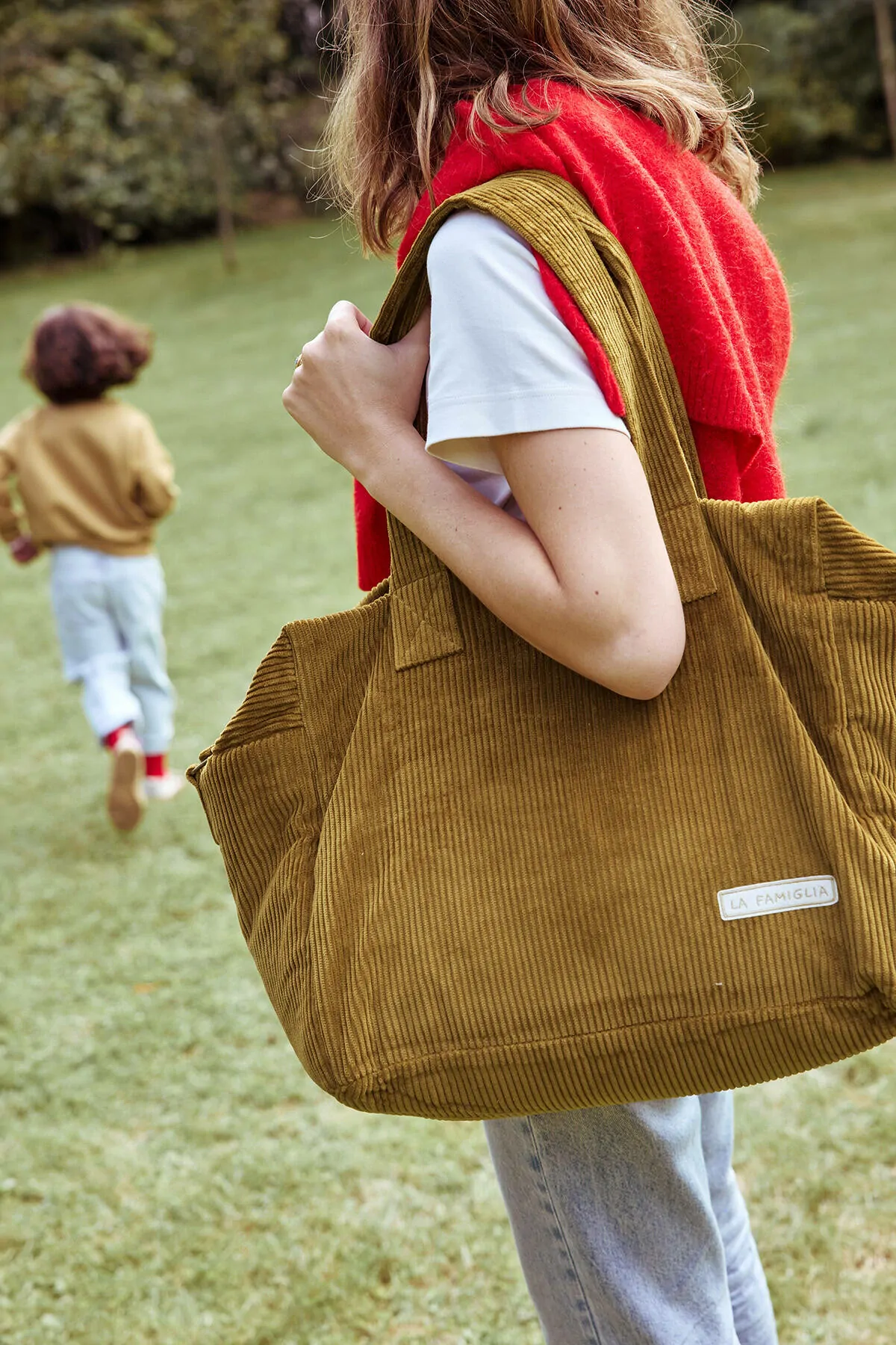 sac à langer en velours personnalisé pour enfant bébé parent