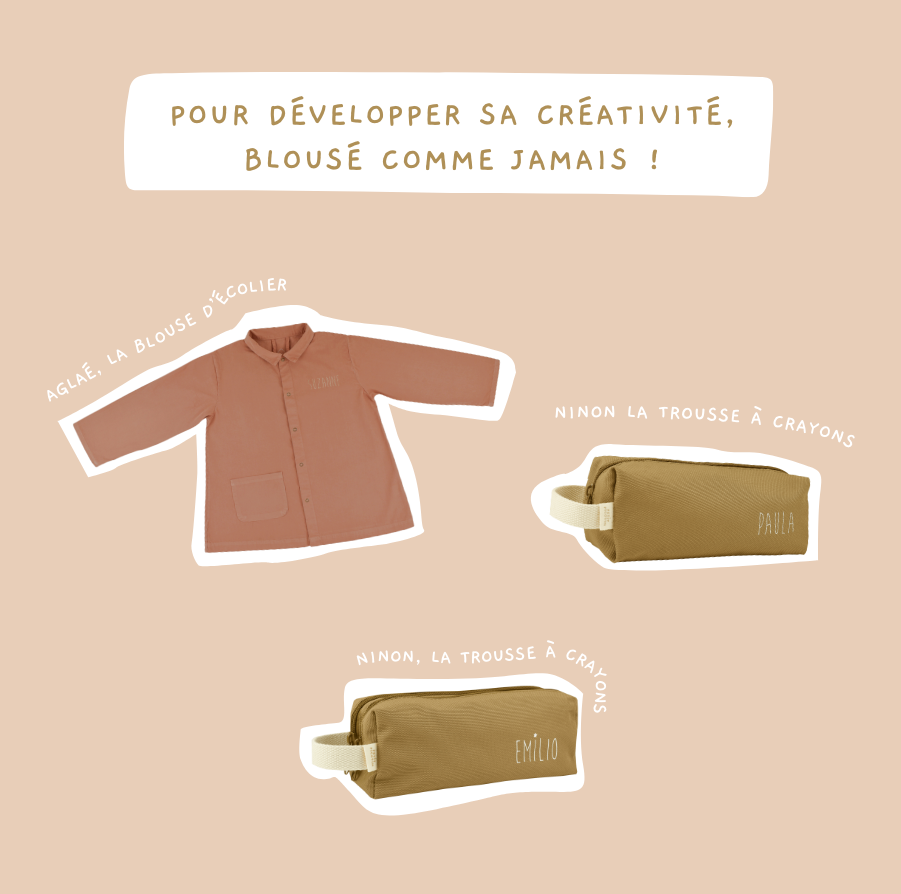 Blouse pour l'école et trousses à crayons