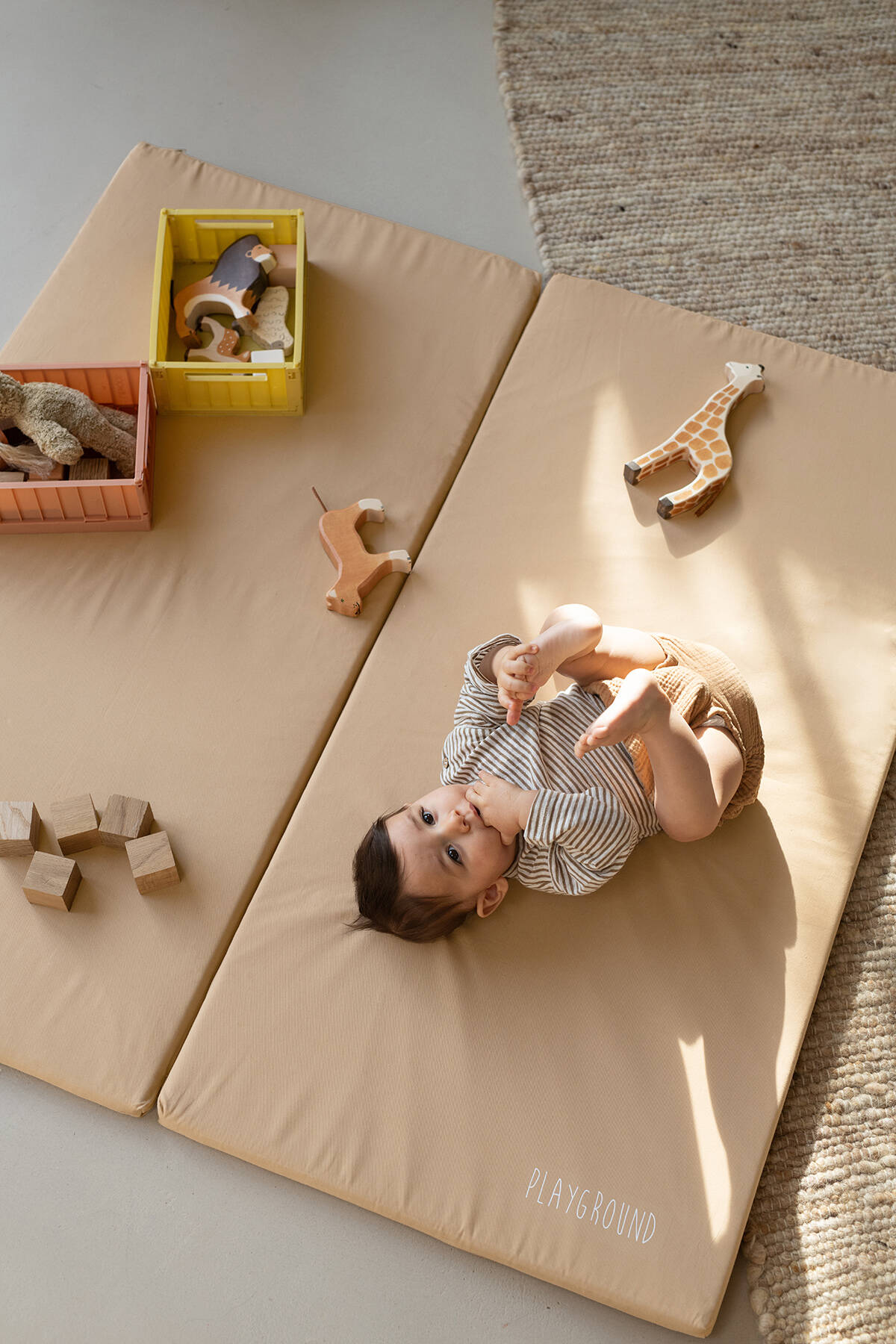 grand tapis d'éveil uni et personnalisé pour bébé