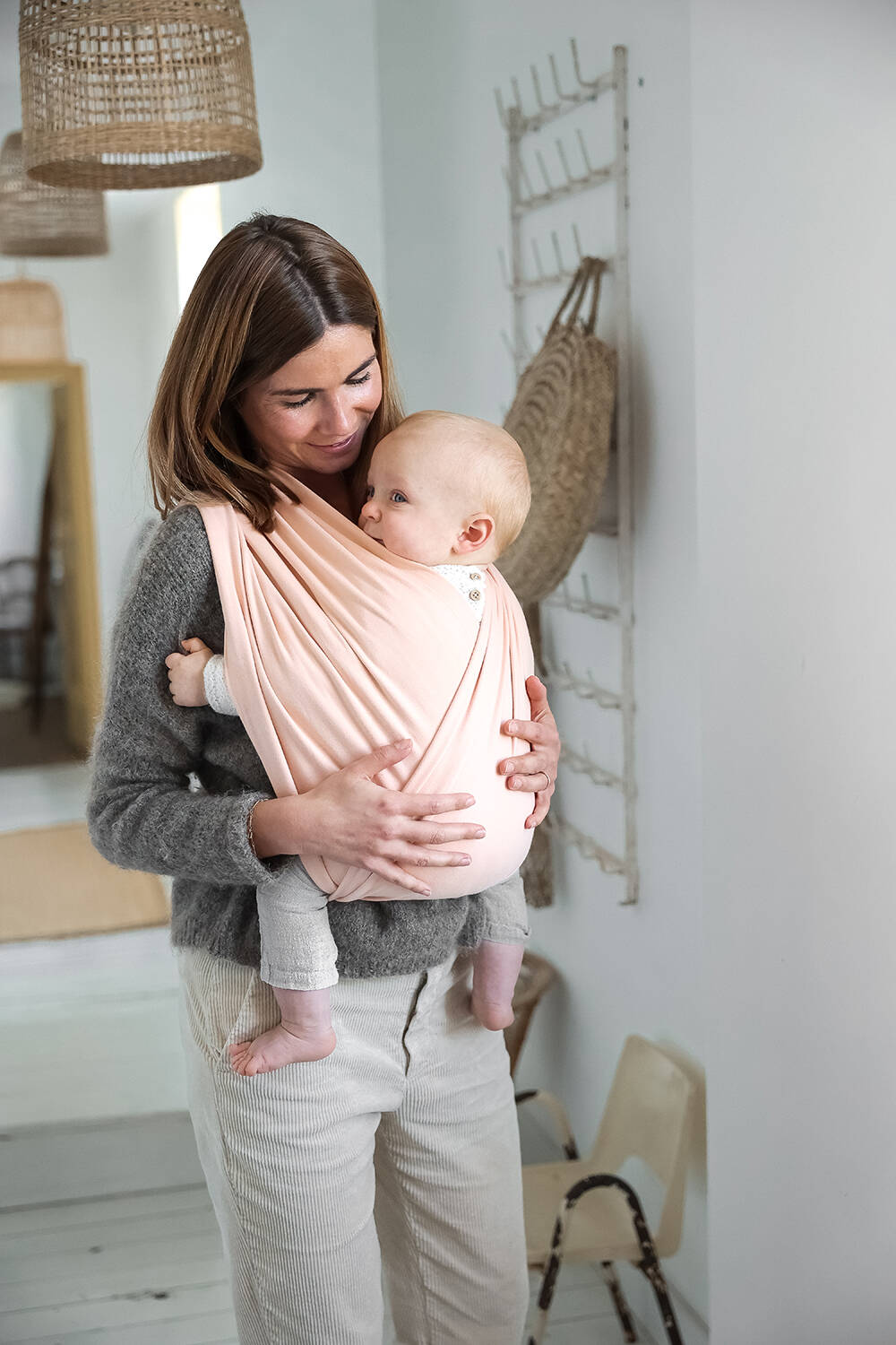 porte bébé en coton écharpe de portage unie bébé