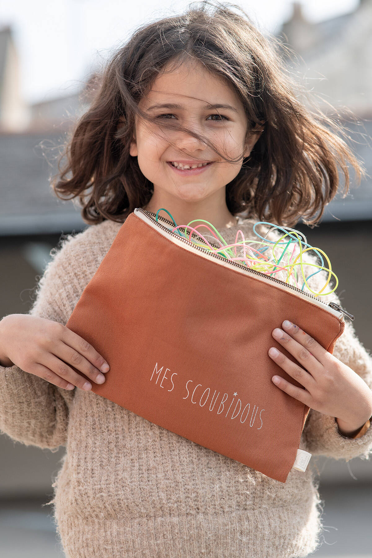 grande pochette personnalisée avec zip pour enfant