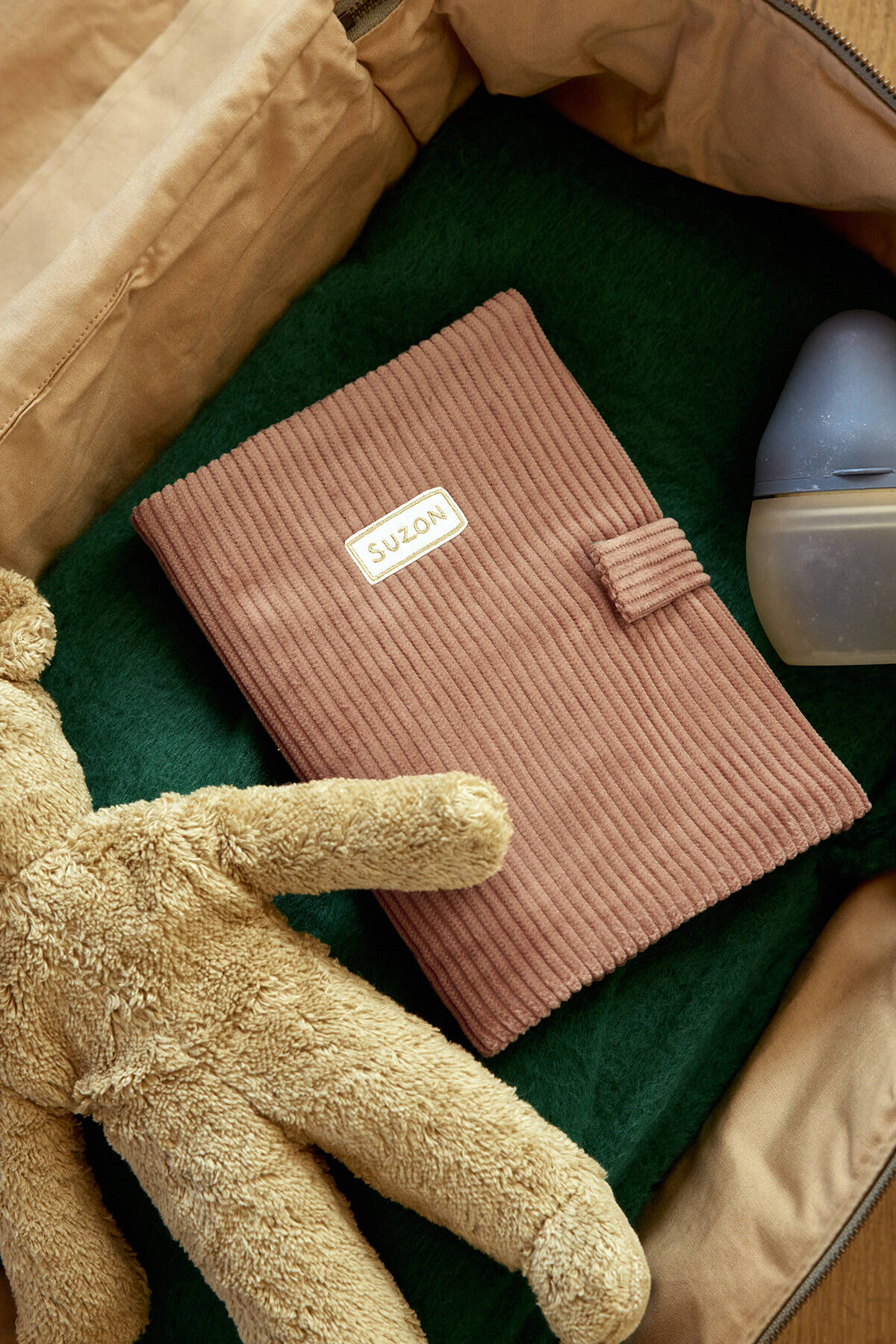 petit panier de rangement en lin personnalisable pour chambre bébé