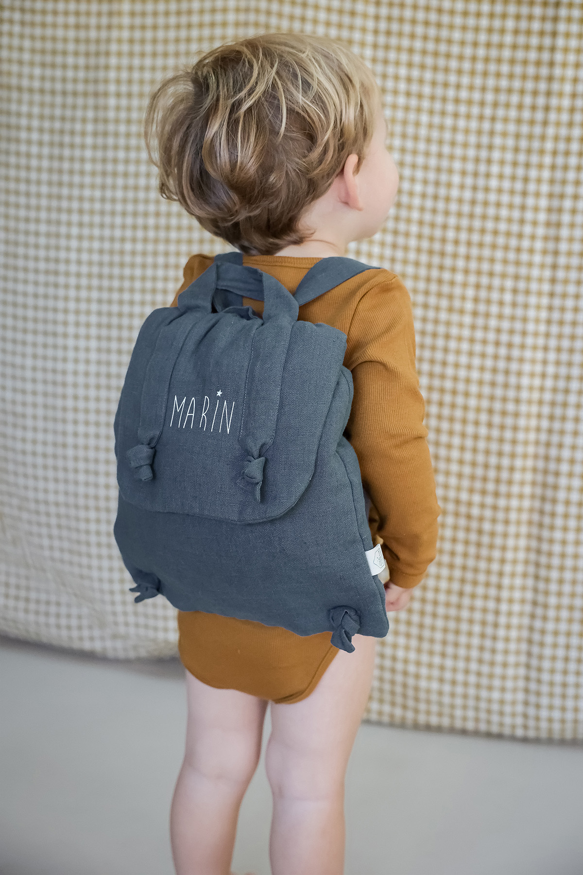 sac à dos en lin personnalisé pour bébé