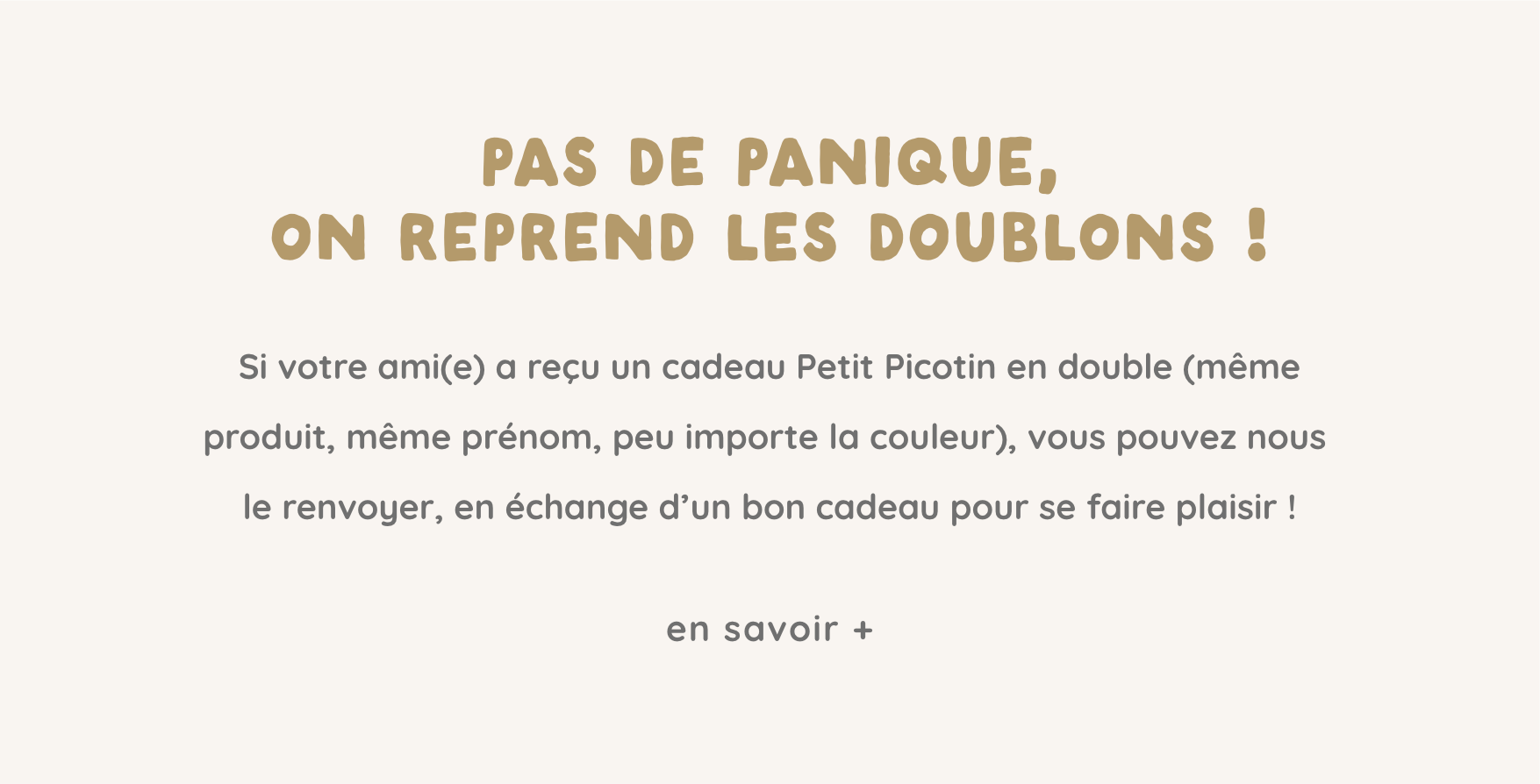 info doublon livraison cadeau petit picotin